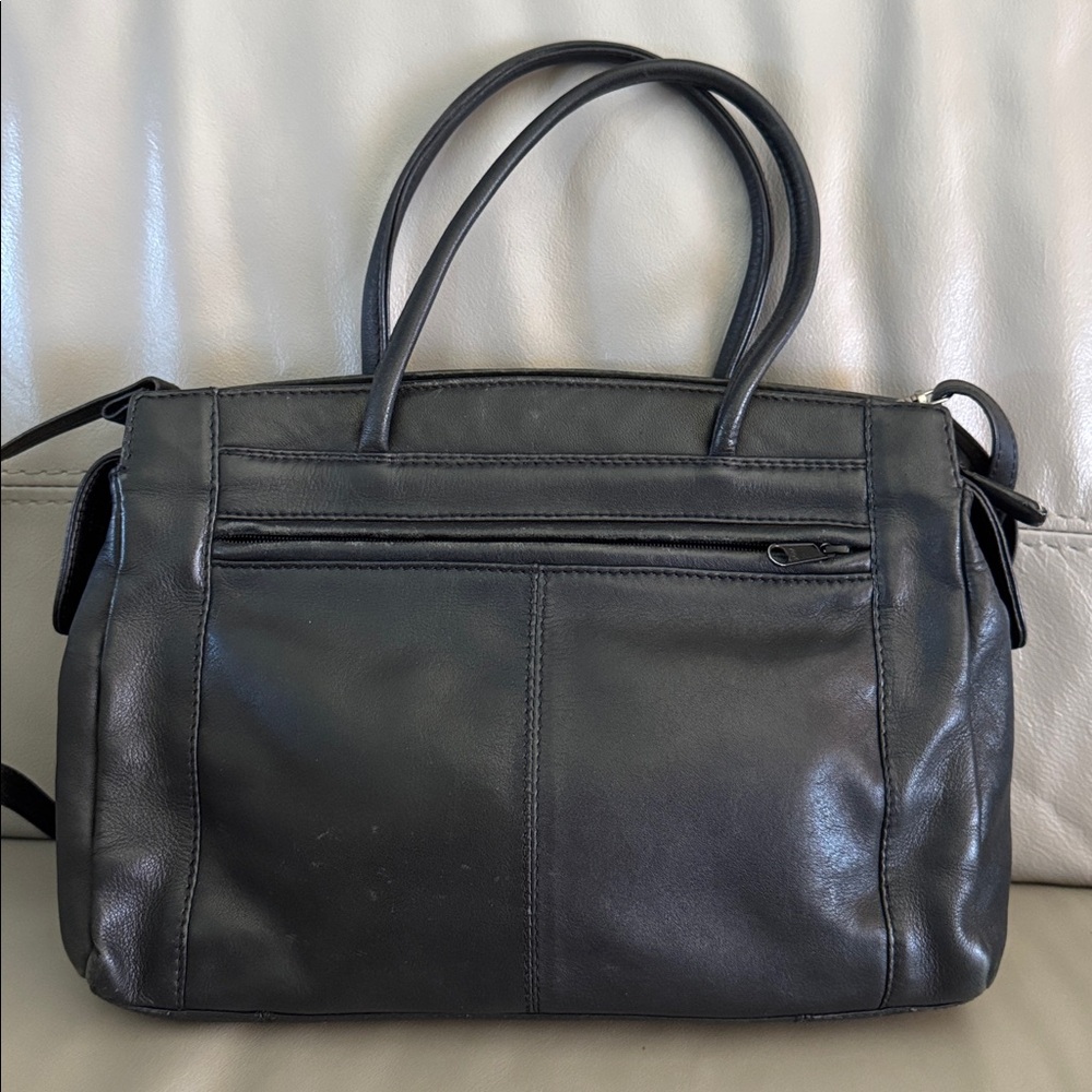 Derek Alexander Black Leather Crossbody Handbag - Picture 3 of 8